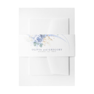 Cintas Para Invitaciones Flores azules turbias acuarela