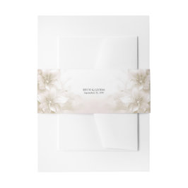 Cintas Para Invitaciones Flores blancas marfil elegantes