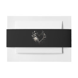 Cintas Para Invitaciones Flores blancas modernas con un Boda cardíaco-