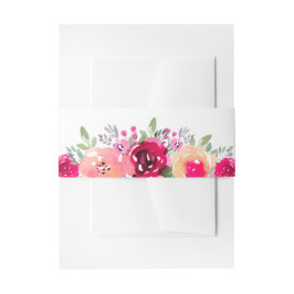 Cintas Para Invitaciones Flores color de agua rosa elegantes