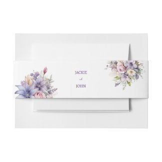 Cintas Para Invitaciones Flores de acuarela. Boda.