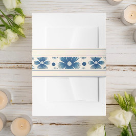 Cintas Para Invitaciones Flores de bodas de mediados del siglo | Crema