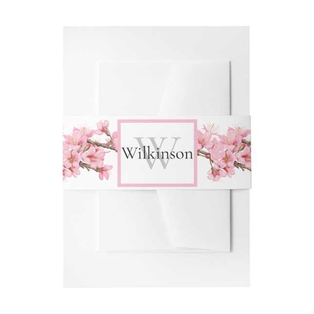 Cintas Para Invitaciones Flores de cerezo acuarela (Anverso Ejemplo)