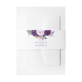 Cintas Para Invitaciones Flores de color morado y ciruela