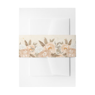 Cintas Para Invitaciones Flores de melocotón rústicas invitan a la banda de