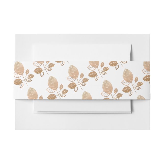 Cintas Para Invitaciones Flores de oro rosa (Anverso Ejemplo)