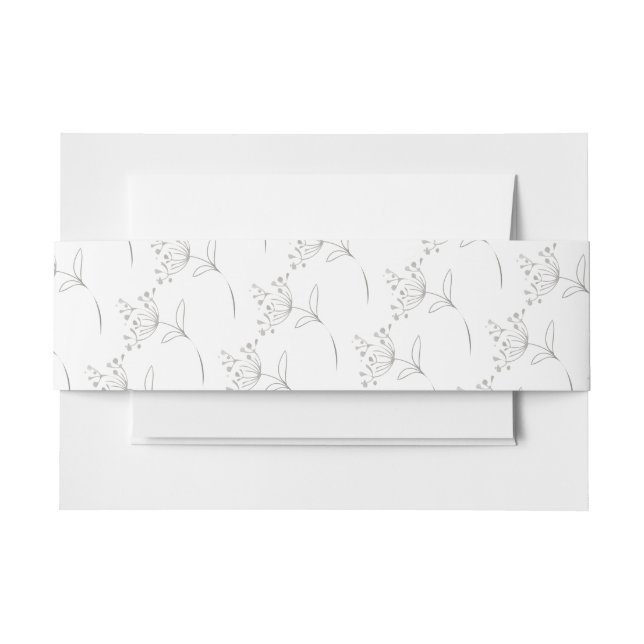 Cintas Para Invitaciones Flores de Plata (Anverso Ejemplo)