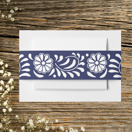 CINTAS PARA INVITACIONES FLORES DE TALAVERA AZUL