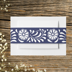CINTAS PARA INVITACIONES FLORES DE TALAVERA AZUL