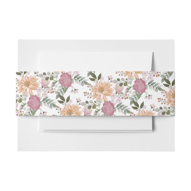 CINTAS PARA INVITACIONES FLORES DE VERANO AGRADABLES (Anverso Ejemplo)