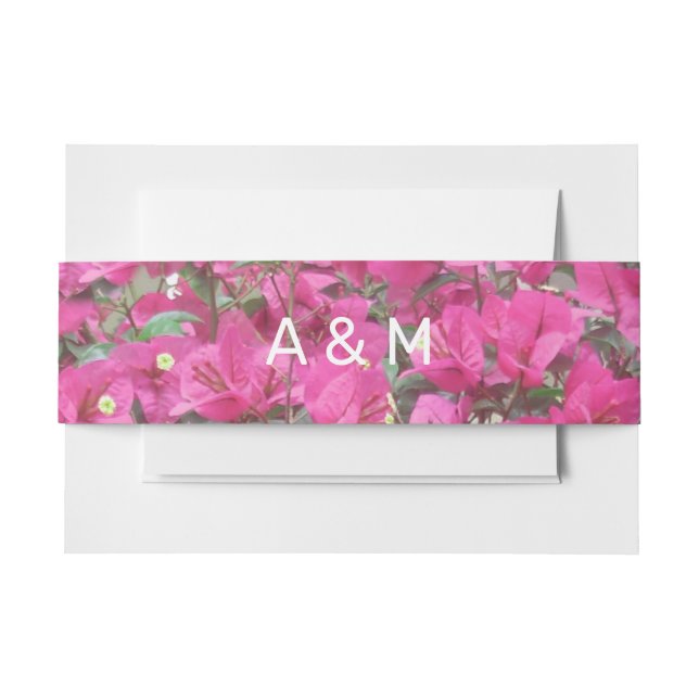 Cintas Para Invitaciones Flores Hermosas & Monogramas (Anverso Ejemplo)
