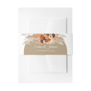 Cintas Para Invitaciones Flores naranjas burdeos rosas terracota