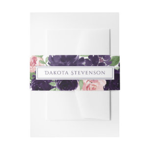Cintas Para Invitaciones Flores   Personalizado de rosas moradas y rosas ro
