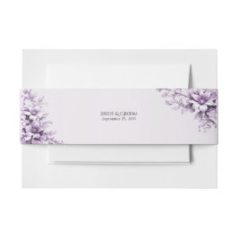 Cintas Para Invitaciones Flores púrpura elegantes