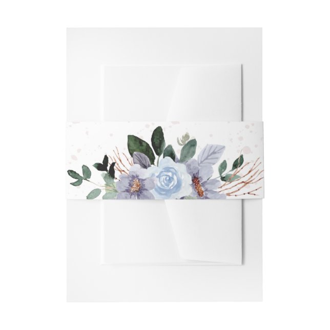 Cintas Para Invitaciones Flores Purpuras a la Acuarela (Anverso Ejemplo)