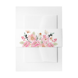 Cintas Para Invitaciones Flores rosadas acuarela