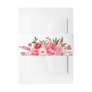 Cintas Para Invitaciones Flores rosadas de acuarela