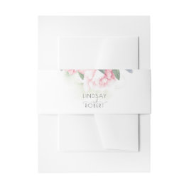 Cintas Para Invitaciones Flores rosadas Elegante Boda Vintage