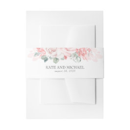 Cintas Para Invitaciones Flores rosas blandas Boda elegante