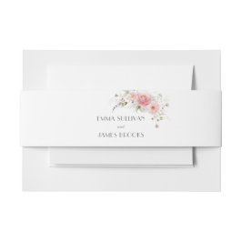 Cintas Para Invitaciones Flores salvajes de primavera Boda blanco rosado