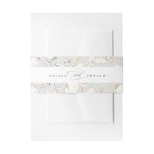 Cintas Para Invitaciones Flores silvestres dibujadas a mano Clara Elegante 