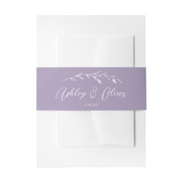 Cintas Para Invitaciones Flores silvestres rusas Script Lavender Boda morad