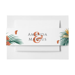 Cintas Para Invitaciones Flores tropicales Bodas Fancy