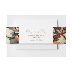 Cintas Para Invitaciones Flores Tropicales Elegantes Sra. Sr. Floral Boda