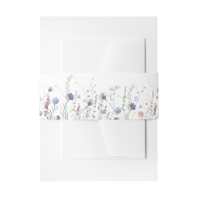 Cintas Para Invitaciones Flores violetas (Anverso Ejemplo)