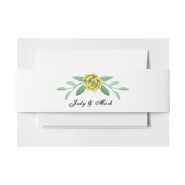 Cintas Para Invitaciones Foliage floral amarillo (Anverso Ejemplo)
