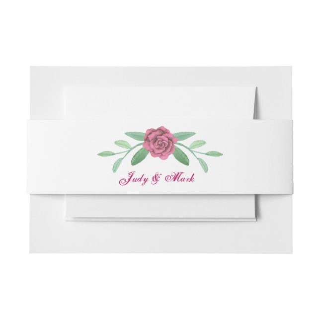 Cintas Para Invitaciones Foliage floral rosa (Anverso Ejemplo)