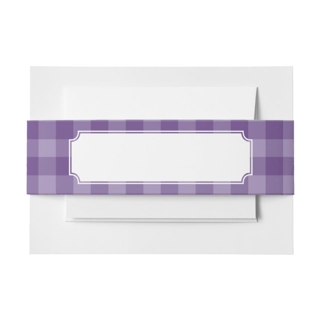 Cintas Para Invitaciones Fondo a cuadros violeta (Anverso Ejemplo)