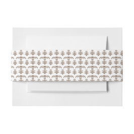 Cintas Para Invitaciones fondo blanco con un patrón marrón