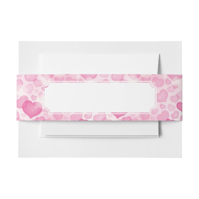 Cintas Para Invitaciones Fondo con los corazones (Anverso Ejemplo)