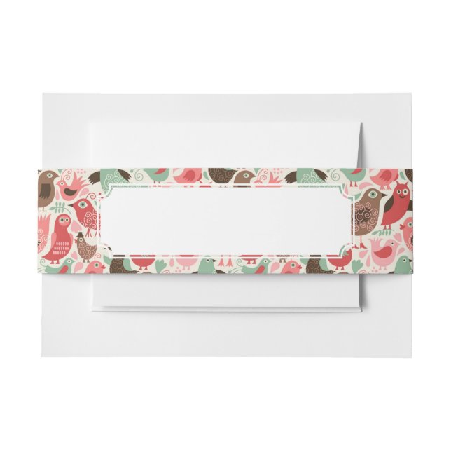 Cintas Para Invitaciones fondo con los pájaros lindos (Anverso Ejemplo)