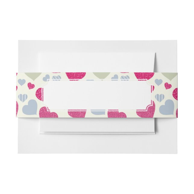 Cintas Para Invitaciones Fondo de los corazones (Anverso Ejemplo)