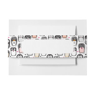 Cintas Para Invitaciones fondo del ilustracion del pájaro del pingüino