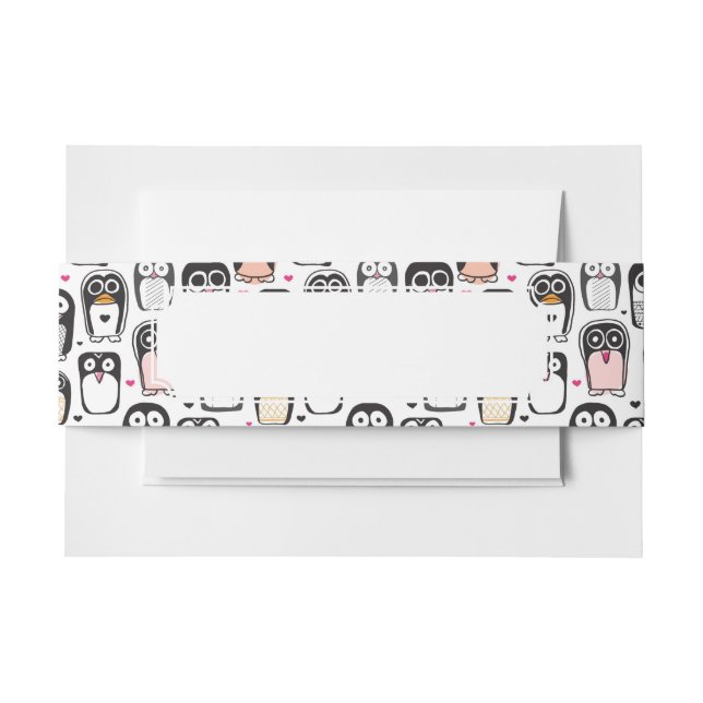 Cintas Para Invitaciones fondo del ilustracion del pájaro del pingüino (Anverso Ejemplo)