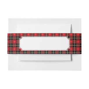 Cintas Para Invitaciones Fondo rojo de la tela escocesa