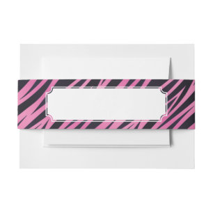 Cintas Para Invitaciones Fondo rosado de la raya de la cebra