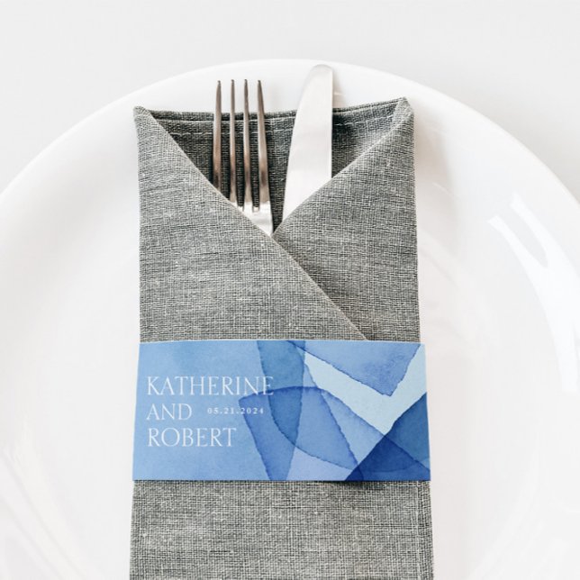 Cintas Para Invitaciones Formas de acuarela moderna Boda Monograma (Subido por el creador)