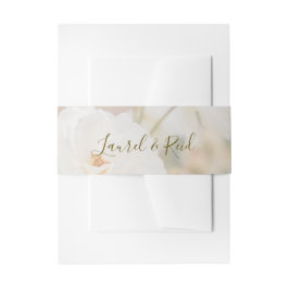 Cintas Para Invitaciones Foto de rosa blanca desvanecida soñadora con nombr