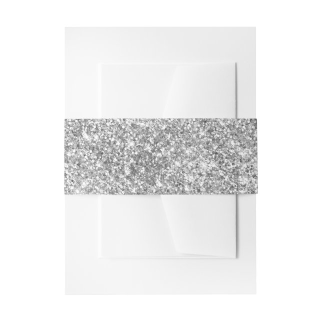 Cintas Para Invitaciones Foto de Silver Purpurina (Anverso Ejemplo)