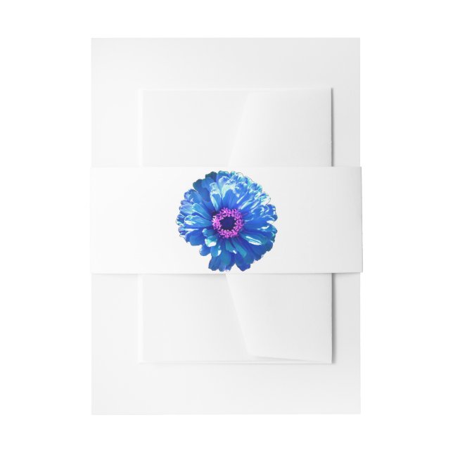 Cintas Para Invitaciones Foto floral azul margarita (Anverso Ejemplo)