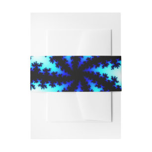 Cintas Para Invitaciones Fractal azul y blanco de la Marina colorida