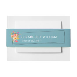 Cintas Para Invitaciones  Frame with Roses, Wedding style on retro blue