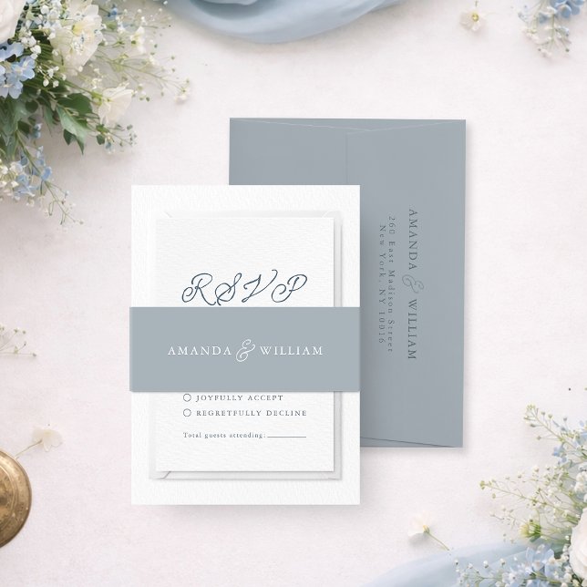 Cintas Para Invitaciones French Grey Wedding Belly Band  (Subido por el creador)