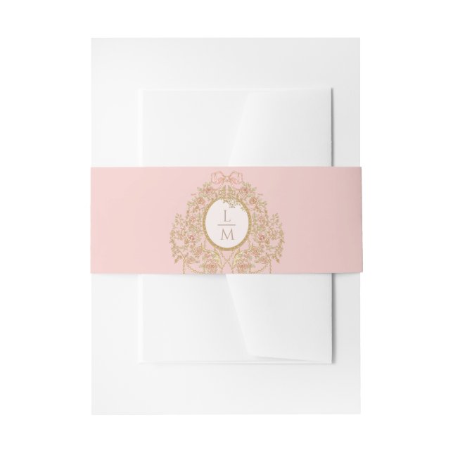 Cintas Para Invitaciones French Rococo Rose Monogram Wedding (Anverso Ejemplo)