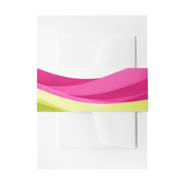 Cintas Para Invitaciones Fuchsia and Lime Green Modern Wedding  (Anverso Ejemplo)