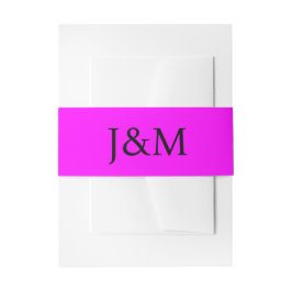 Cintas Para Invitaciones Fuchsia Wedding Monogram Belly Bands